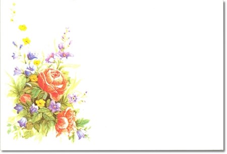 Visittkort, små, Blomster, pk.a 8 stk.