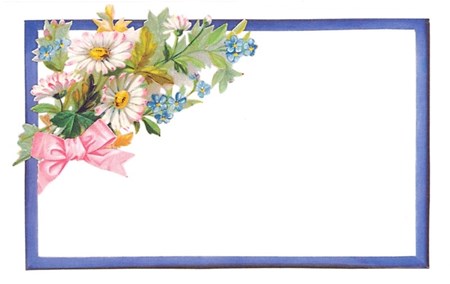 Visittkort, Bukett med ramme, pk. a 8 stk.