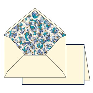 Kortpakke "Blue Pattern" 10/10, 8,5 x 13 cm