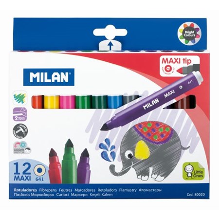 Tusjer, Milan maxi tip 0,7 mm 12 pk.