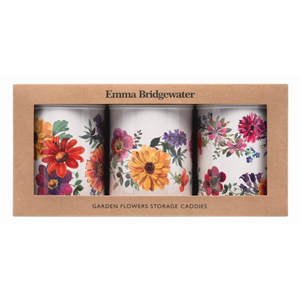 "Emma Bridgewater - Garden Flowers" Set 3 Round Caddies