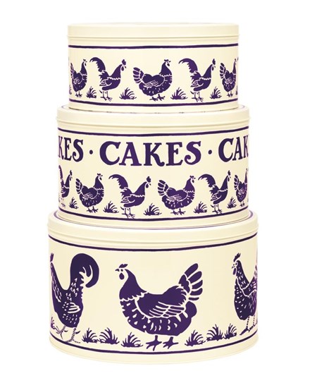 "Blue Hens - Emma Bridgewater" Sett m/3 kakebokser
