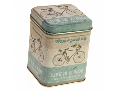 "Bicycle" Kvadratisk mettall-boks