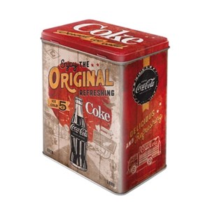 "Coca Cola Original Coke" Høy rektangulær metallboks