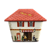 "Small House Chocolate Box" rødt og metallhus