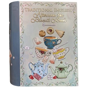 "Afternoon Tea Biscuit Book" Large metalleske i bok-format