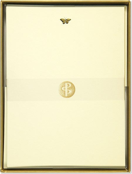 Brevpapir, "Gold Butterfly", 30 ark/24 Konvo