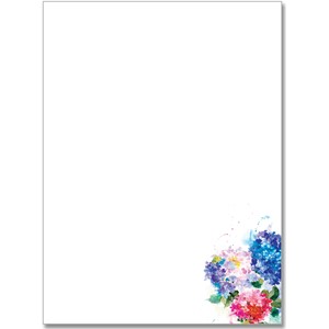 Brevpapir, "Hydrangeas", 30 ark/24 Konvolutter