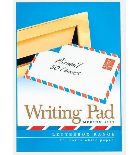 "Air Mail" Writing Pad, medium size (A5) 50 ulinjerte ark