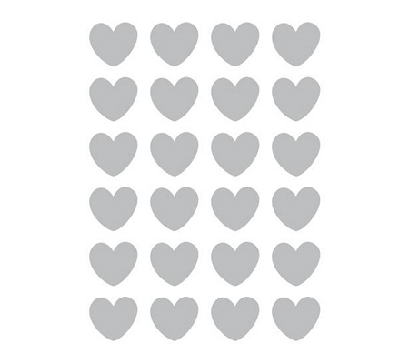 Stickers "Sølvhjerter" 20mm 72stk