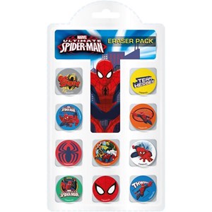 "Spiderman" Eraser Pack (10 viskelær)