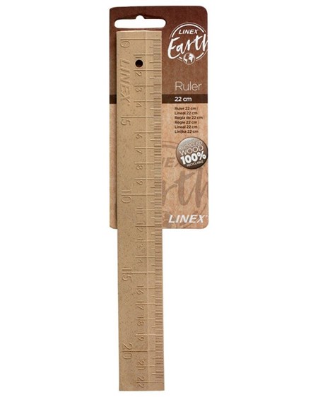 Linjal LINEX Earth 22cm natur