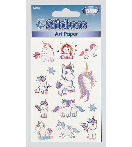 Stickers "Glitter Unicorn" 2 ark