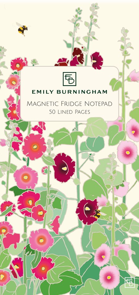 "Emily Burningham - Hollyhocks" Magnetic Notepad