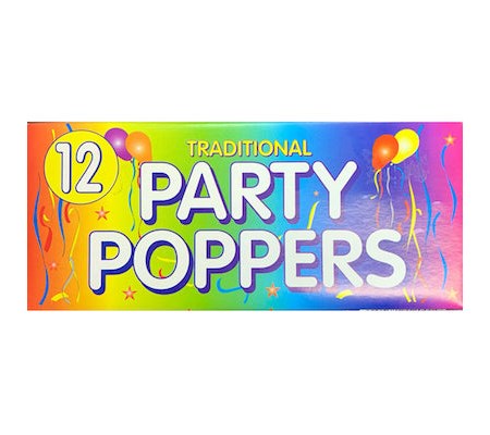 "Party Poppers, 12 Pieces"