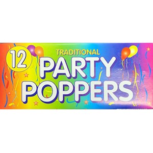 "Party Poppers, 12 Pieces"