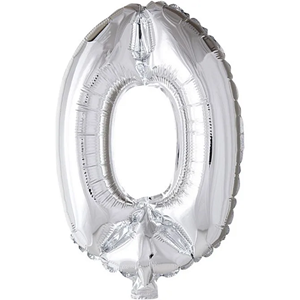 Folieballong, sølv, 0, H: 41 cm, 1 stk.