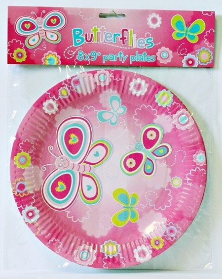 "Butterflies", Tallerken, 8 stk