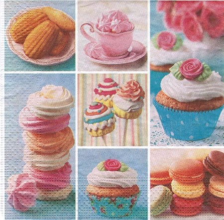 "Cupcake og marengs" Servietter 20 stk