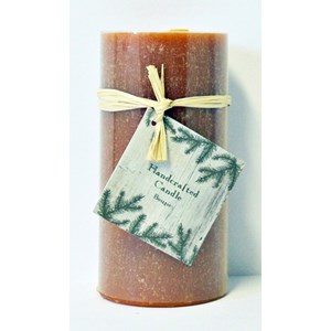 "Rustic" Pillar Candle, orange, 14 x 7cm