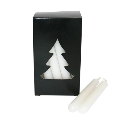 Juletrelys parafin 20 stk hvit. 1,2 x 10,2 cm.