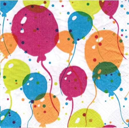 Serviett "Balloons" 33 x 33 cm, 20 stk