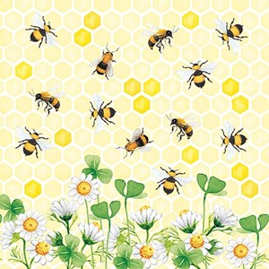 " Bees Joy" Servietter, 33 x 33 cm, 20 stk