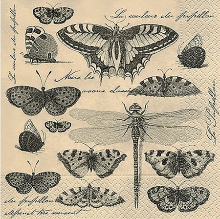 Serviett "Sommerfugl" 33 x 33 cm, 20 stk