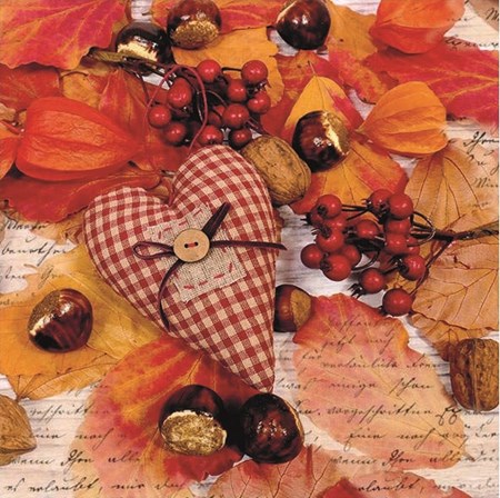 Serviett "Autumn Heart " 33 x 33 cm, 20 stk