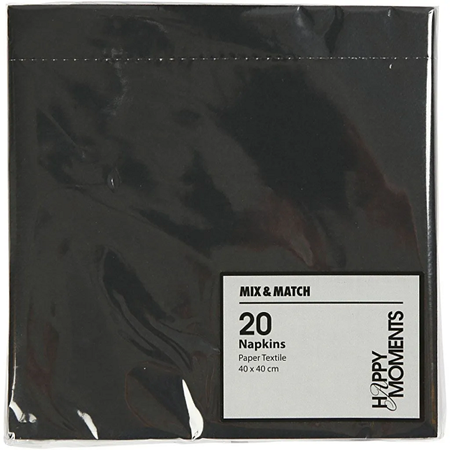 "Happy Moments sort" Servietter 40x40 cm 20