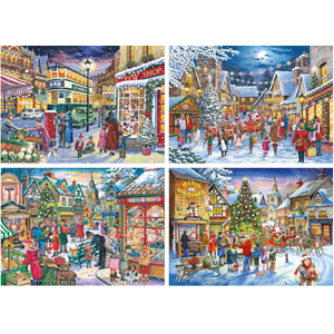 "Christmas Shopping" Puslespill 4 x 500 biter