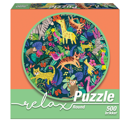 Relax Jungle Animals 500 b (Rundt Puslespill)