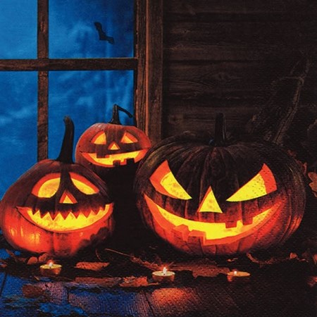 Serviett "Jack O' Lantern" 33 x 33 cm. 3 lags.