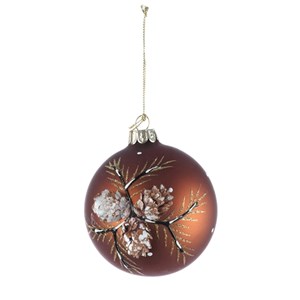 Julekule "Chestnut Cone Glass Ball" 8 cm