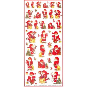 Stickers "Julenisse med sekk " 2 ark 13 x 28 cm