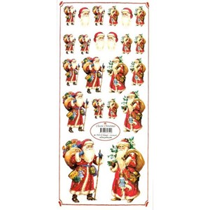 Stickers "Julenisse med gaver" 2 ark 13 x 28 cm