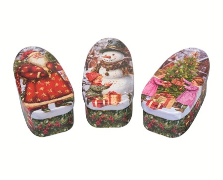 "Vintage Christmas" Oval Tins, 3 stk