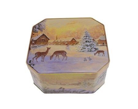 "Winter Nostalgia" Kvadratisk metallboks