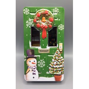 "Green Christmas Door" Large, metalleske med hengslet lokk