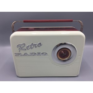 "Retro Radio - Beige" metallboks