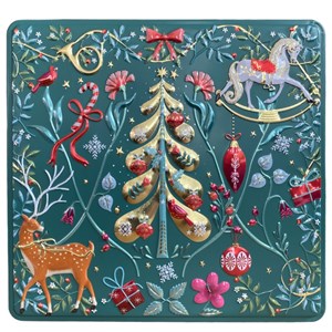 "X-mas Ornaments, grønn" Kvadratisk metallboks