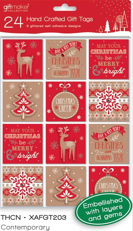 "Contemporary" 24 Handcrafted Gift Tags