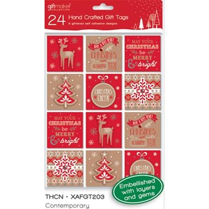 "Contemporary" 24 Handcrafted Gift Tags