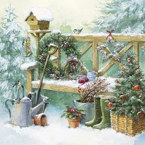 Serviett "Winter Gardening"  33 x 33 cm, 20 stk