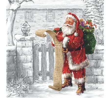 Serviett "Wish list" 33 x 33 cm, 20 stk
