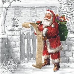 Serviett "Wish list" 33 x 33 cm, 20 stk