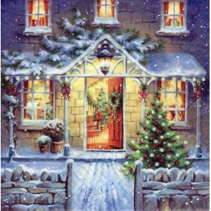 "Welcome Home at Chistmas" Servietter, 33 x 33 cm, 20 stk