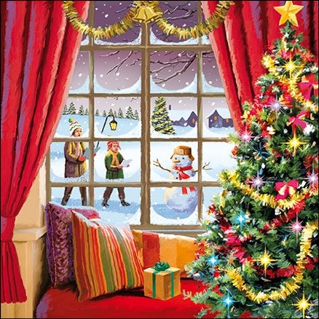 Serviett "Cristmas Window" 33 x 33 cm, 20 stk