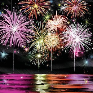 " Fireworks" Serviett, 33 x 33 cm, 20 stk