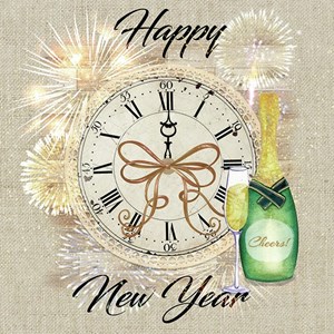 "Happy New Year" Servietter, 33 x 33 cm, 20 stk